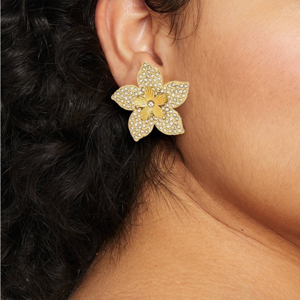 SUGARFIX by BaubleBar Petal to the Metal
Earrings - Gold Flower Blossom NWT